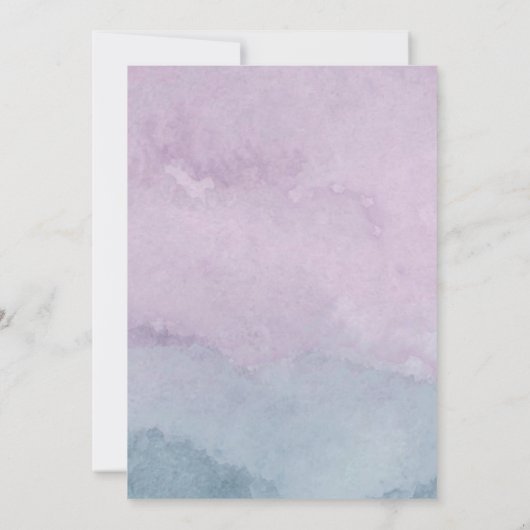 Invitation Aquarelle bleu violet Aquarelle Agate Gold Mariage (Dos)