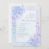 Invitation Aquarelle bleu violet Fête des mariées de fleurs L (Devant)
