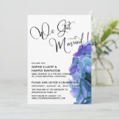 Invitation Aquarelle bleu violet Hydrangea Nous Nous Sommes M (Debout devant)