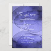 Invitation Aquarelle bleu violet lavande Dîner de répétition (Devant)