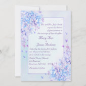 Invitation Aquarelle bleu violet Lilac Fleur Mariage Inviter (Devant)