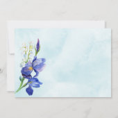 Invitation Aquarelle bleu violet Mariage esthétique floral (Dos)