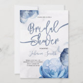 Invitation Aquarelle bleue Abstraite douche nuptiale Invitati (Devant)