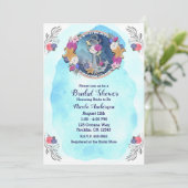 Invitation Aquarelle bleue Ancre florale marine moderne (Debout devant)