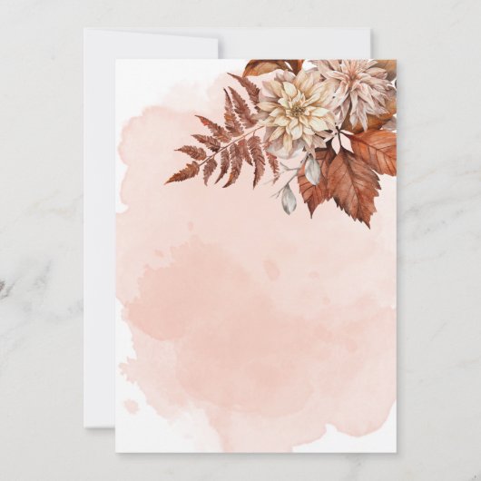 Invitation Aquarelle Bleue Automne Moderne Brunch nuptial (Dos)