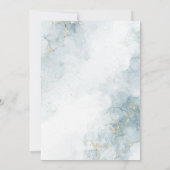 Invitation Aquarelle bleue avec Fête des mariées Parties scin (Dos)