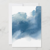 Invitation Aquarelle bleue avec Floral Bleu, Parents Hébergem (Dos)