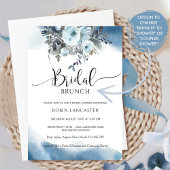 Invitation Aquarelle bleue, Bleu Floral Bridal Brunch/Douche