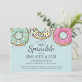 Invitation Aquarelle Bleue Cute Bébé Sprinkle Bébé Garçon Dou (Debout devant)