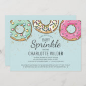 Invitation Aquarelle Bleue Cute Bébé Sprinkle Bébé Garçon Dou (Devant / Derrière)