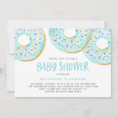 Invitation Aquarelle bleue Donuts arroser Baby shower garçon (Devant)