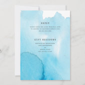 Invitation Aquarelle bleue Fête des mariées d'ananas tropical (Dos)