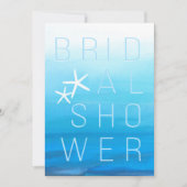 Invitation Aquarelle bleue FÊTE DES MARIÉES moderne tropicale (Devant)