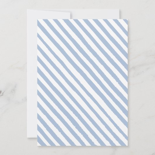 Invitation Aquarelle bleue fleurie bébé garçon douche invitat (Dos)