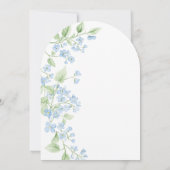 Invitation Aquarelle bleue Fleurs Arch Baptême (Dos)
