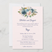 Invitation Aquarelle bleue Florale Mehndi Sangeet Garba Invit (Devant)