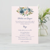Invitation Aquarelle bleue Florale Mehndi Sangeet Garba Invit (Debout devant)
