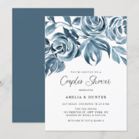 Aquarelle bleue Hiver Roses Couples Douche