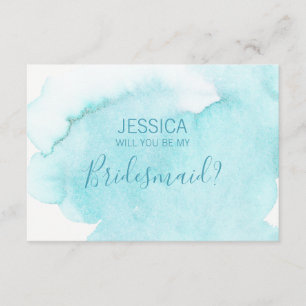 Invitation Aquarelle bleue L'eau vous sera ma servante d'accu