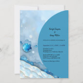 Invitation Aquarelle bleue luxueuse Abstraite Pearlescent (Devant)