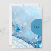 Invitation Aquarelle bleue luxueuse Abstraite Pearlescent (Dos)