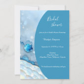 Invitation Aquarelle bleue luxueuse Abstraite Pearlescent (Devant)