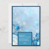 Invitation Aquarelle bleue luxueuse Abstraite Pearlescent (Dos)