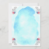 Invitation Aquarelle bleue moderne florale nautique ancre (Dos)