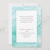 Invitation Aquarelle Bleue Photo Célébration De La Vie (Dos)