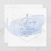 Invitation Aquarelle bleue PixDezines+apéritif (Devant / Derrière)