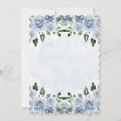 Invitation Aquarelle Bleue Plutôt Dusty Fleurs | Baby shower (Dos)