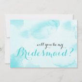 Invitation Aquarelle bleue Seras-tu ma servante (Devant)