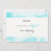 Invitation Aquarelle bleue | Serez-vous ma Flowgirl ? (Dos)