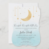 Invitation Aquarelle bleue Twinkle Twinkle Little Star Douche (Devant)