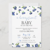 Invitation aquarelle bleuet Berry Baby shower doux (Devant)