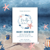 Invitation Aquarelle Blue Coral Reef Andersea Baby shower
