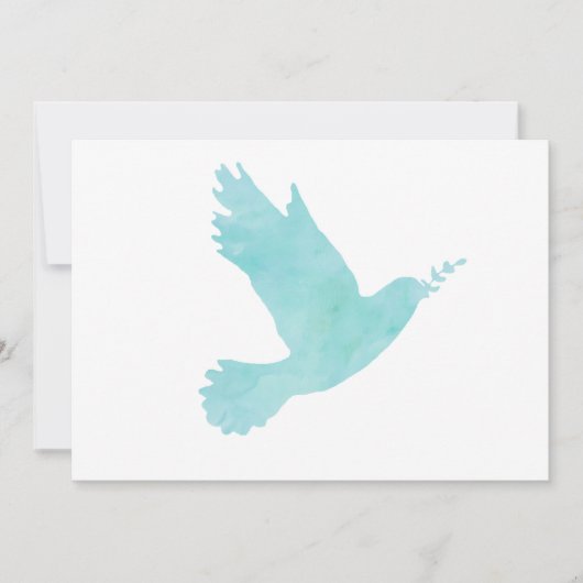 Invitation Aquarelle Blue Dove (Devant)