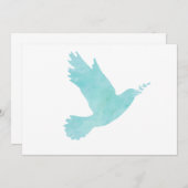 Invitation Aquarelle Blue Dove (Devant / Derrière)