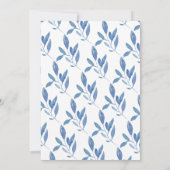 Invitation Aquarelle Blue Flower Baby shower d'éléphant Brunc (Dos)