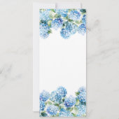 Invitation Aquarelle Blue Hydrangea 50e anniversaire (Dos)