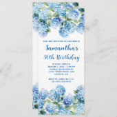 Invitation Aquarelle Blue Hydrangea 50e anniversaire (Devant / Derrière)