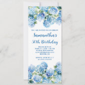 Invitation Aquarelle Blue Hydrangea 50e anniversaire (Devant)