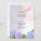 Invitation Aquarelle Blue Hydrangea Mason Jar Fête des mariée (Dos)