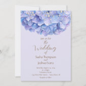 Invitation Aquarelle Blue Hydrangea Pearl (Devant)