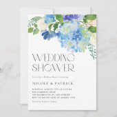 Invitation Aquarelle Blue Hydrangea Wedding shower Floral (Devant)