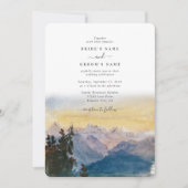 Invitation Aquarelle Blue Mountains Pine Mariage (Devant)