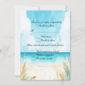 Invitation Aquarelle Blue Ocean Beach Wedding RSVP (Devant)