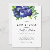 Invitation Aquarelle Blueberry Boy Baby shower (Devant)