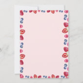 Invitation Aquarelle Blueberry fraise Baby shower (Dos)