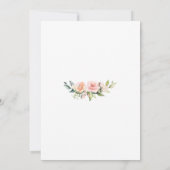 Invitation Aquarelle Blush Cream Flowers Bloom Mariage (Dos)
